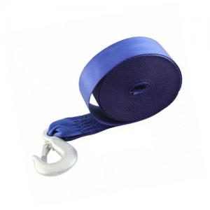 blue color hand winch tie down strap with grab hook