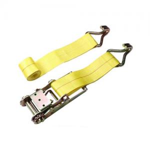 double J hook yellow webbing ratchet strap double J hook yellow webbing ratchet strap